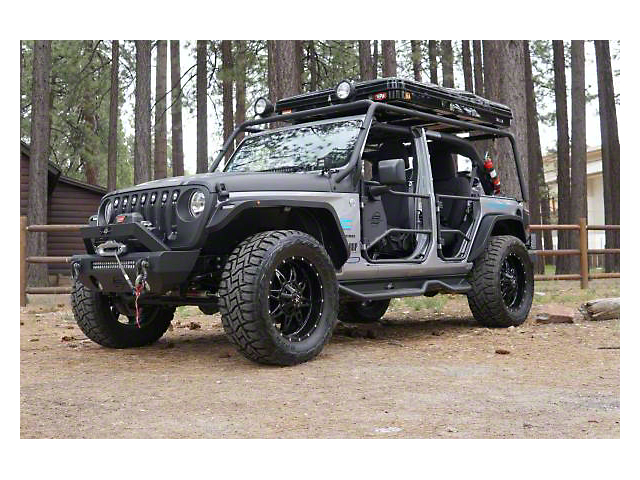 Tubular Front Doors; Fine Textured Black (20-22 Jeep Gladiator JT)