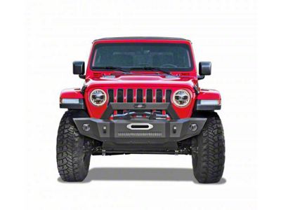 Mid-Width Front Bumper; Textured Black (07-18 Jeep Wrangler JK)