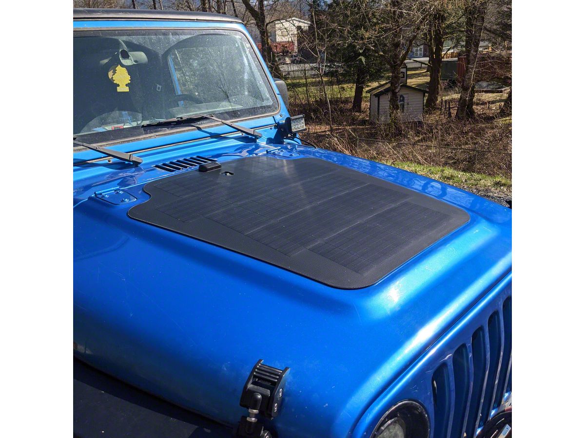 Cascadia 4x4 Jeep Wrangler VSS Complete Hood Mounted Solar System; 80 Watt  CHF132CV (03-06 Jeep Wrangler TJ) - Free Shipping