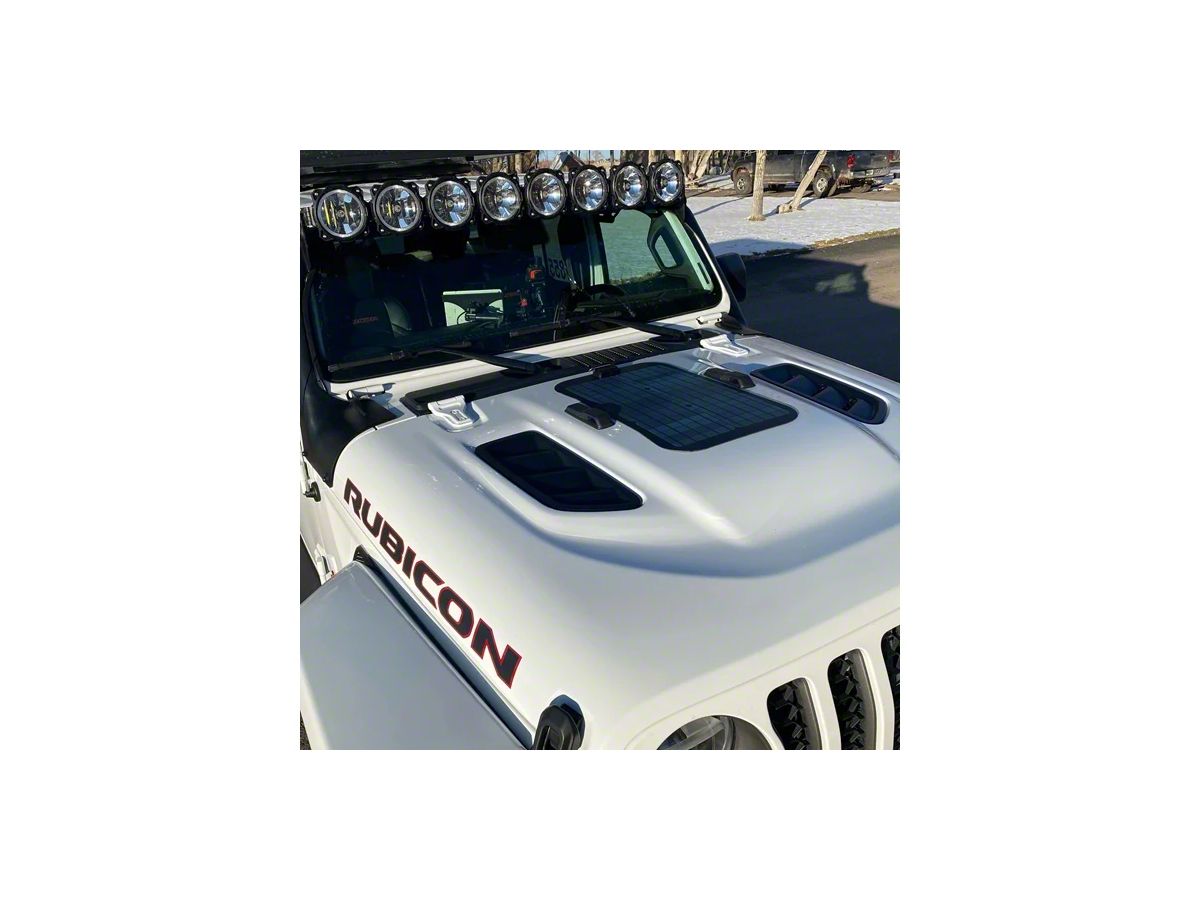 Cascadia 4x4 Jeep Wrangler VSS Complete Hood Mounted Solar System; 30 Watt  CHF118CV (18-23 Jeep Wrangler JL Rubicon) - Free Shipping