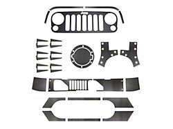Exterior Trim Kit; Raw Carbon Fiber (07-18 Jeep Wrangler JK 2-Door)