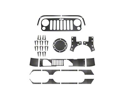 Exterior Trim Kit; Raw Carbon Fiber (07-18 Jeep Wrangler JK 4-Door)