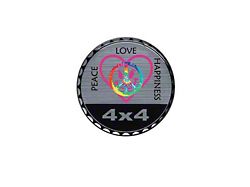 Peace, Love, Happiness Rated Badge (Universal; Some Adaptation May Be Required)