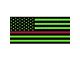 Under The Sun Inserts Grille Insert; Black and Green Thin Red Line (07-18 Jeep Wrangler JK)
