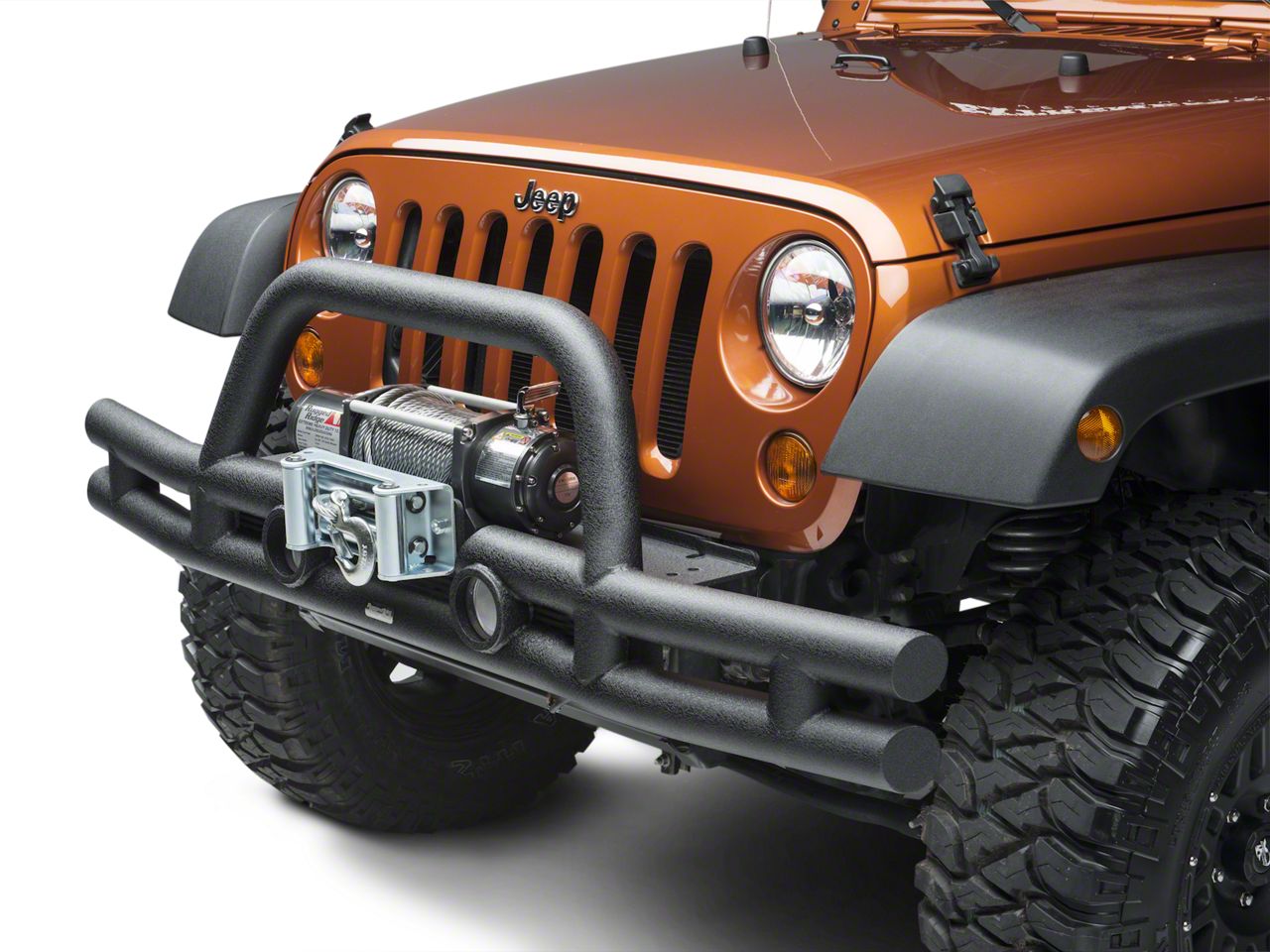 Rugged Ridge Jeep Wrangler Tube Front Bumper w/ Winch Mount Textured