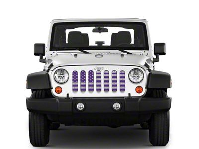 Under The Sun Inserts Grille Insert; Distressed White and Purple (07-18 Jeep Wrangler JK)