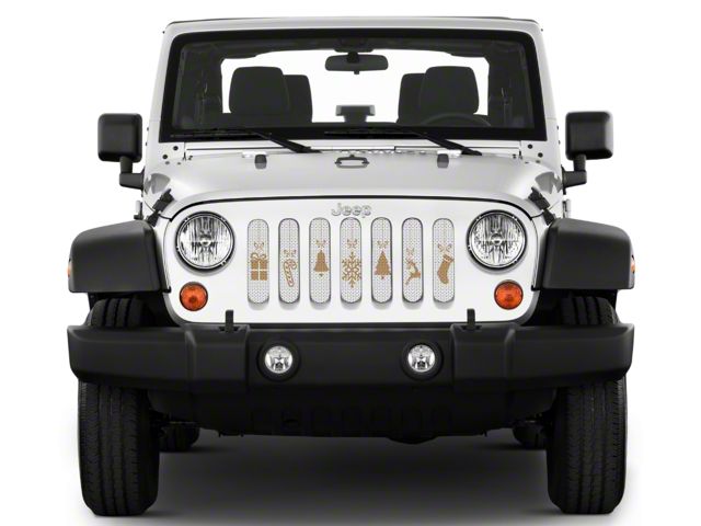Under The Sun Inserts Grille Insert; Gold Ornaments (07-18 Jeep Wrangler JK)