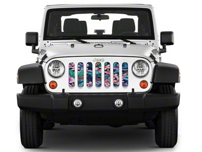 Under The Sun Inserts Grille Insert; Tropical Flowers (07-18 Jeep Wrangler JK)