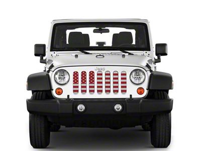 Under The Sun Inserts Grille Insert; White and Red (07-18 Jeep Wrangler JK)