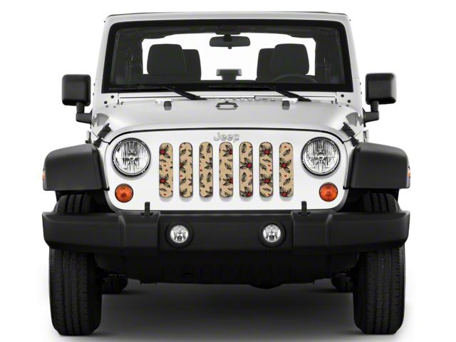 Under The Sun Inserts Grille Insert; Holy Leaves (18-23 Jeep Wrangler JL w/o TrailCam; 2024 Jeep Wrangler JL Sport)