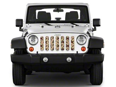 Under The Sun Inserts Grille Insert; Holy Leaves (18-23 Jeep Wrangler JL w/o TrailCam; 2024 Jeep Wrangler JL Sport)