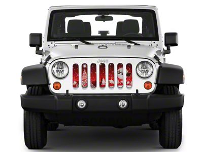Under The Sun Inserts Grille Insert; Santa and The Moon (18-23 Jeep Wrangler JL w/o TrailCam; 2024 Jeep Wrangler JL Sport)