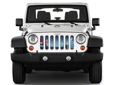 Under The Sun Inserts Grille Insert; Santa On A Roof (18-23 Jeep Wrangler JL w/o TrailCam; 2024 Jeep Wrangler JL Sport)