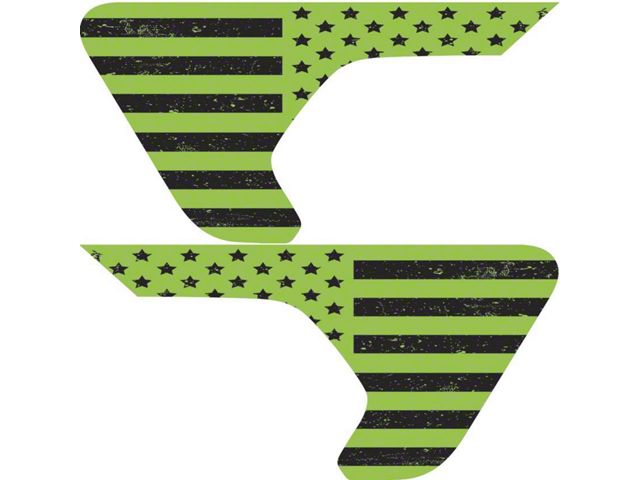 Under The Sun Inserts Fender Vent Decals; Distressed Lime Green (20-24 Jeep Gladiator JT)