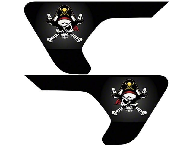 Under The Sun Inserts Fender Vent Decals; Jolly Roger (20-24 Jeep Gladiator JT)