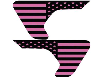 Under The Sun Inserts Fender Vent Decals; Pink Old Glory (20-24 Jeep Gladiator JT)