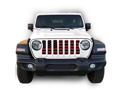 Under The Sun Inserts Grille Insert; Black and Red (18-23 Jeep Wrangler JL w/o TrailCam; 2024 Jeep Wrangler JL Sport)