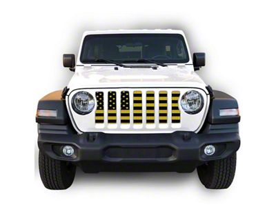 Under The Sun Inserts Grille Insert; Black and Yellow (18-23 Jeep Wrangler JL w/o TrailCam; 2024 Jeep Wrangler JL Sport)