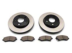 C&L OE Replacement Black Coated Brake Rotor and Pad Kit; Front (07-18 Jeep Wrangler JK)