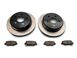 C&L OE Replacement Black Coated Brake Rotor and Pad Kit; Rear (07-18 Jeep Wrangler JK)