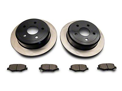 C&L Jeep Wrangler OE Replacement Black Coated Brake Rotor and Pad Kit; Rear  J138720 (07-18 Jeep Wrangler JK) - Free Shipping