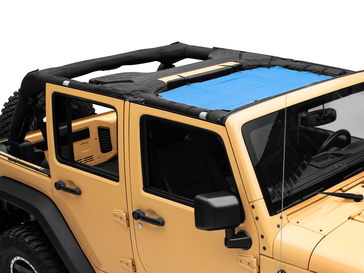 RedRock Jeep Wrangler Mesh Sun Shade; Front; Blue J156704 (0718 Jeep