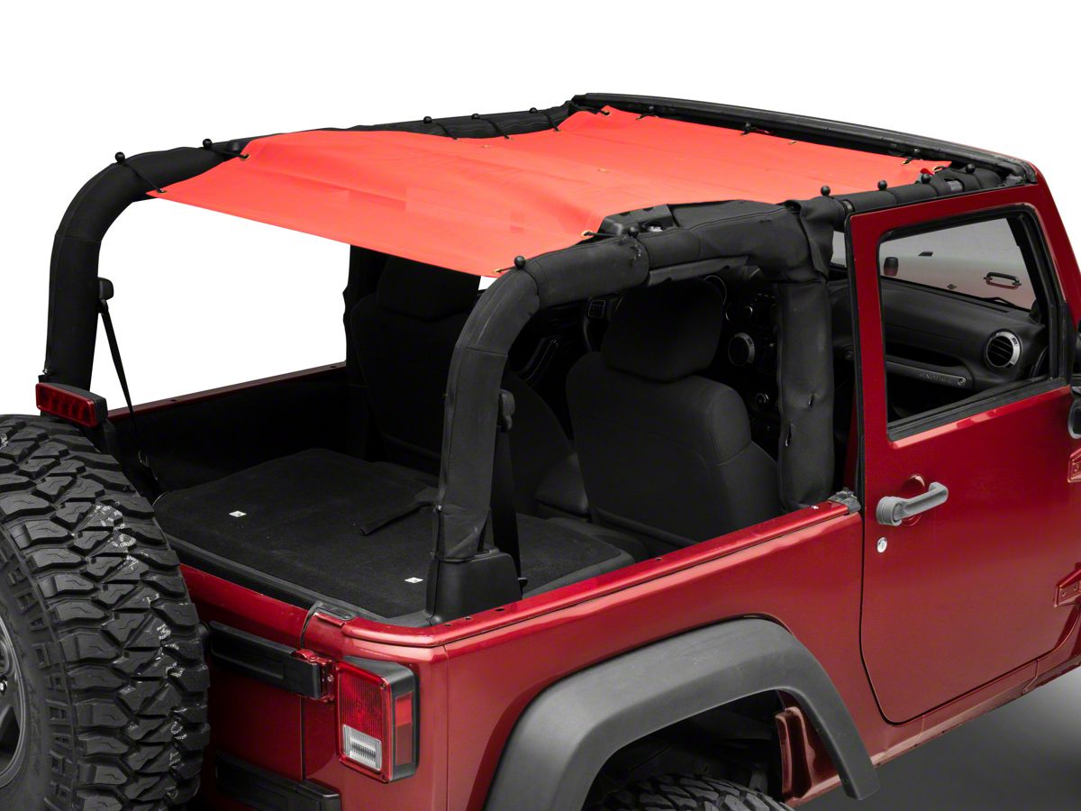 RedRock Jeep Wrangler Full Length Mesh Sun Shade; Red J156711 (07-18 Jeep  Wrangler JK 2-Door) - Free Shipping