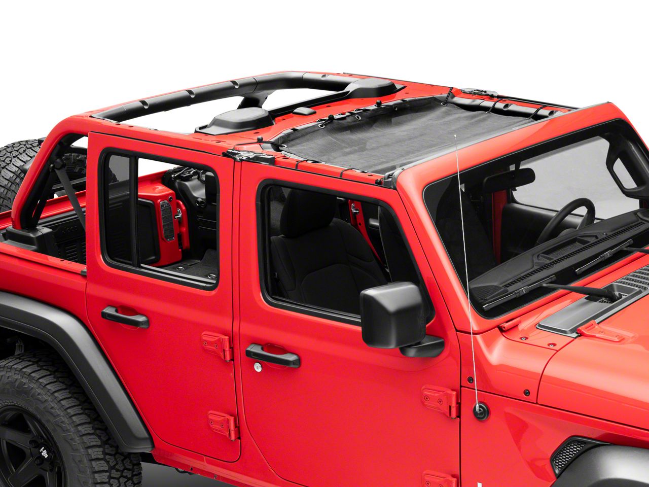 RedRock Jeep Wrangler Mesh Sun Shade; Front; Black J156714-JL (18-24 ...