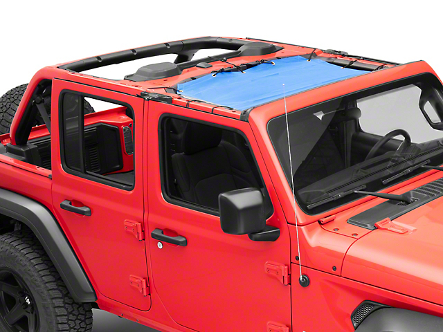 RedRock Mesh Sun Shade; Front; Blue (18-22 Jeep Wrangler JL)