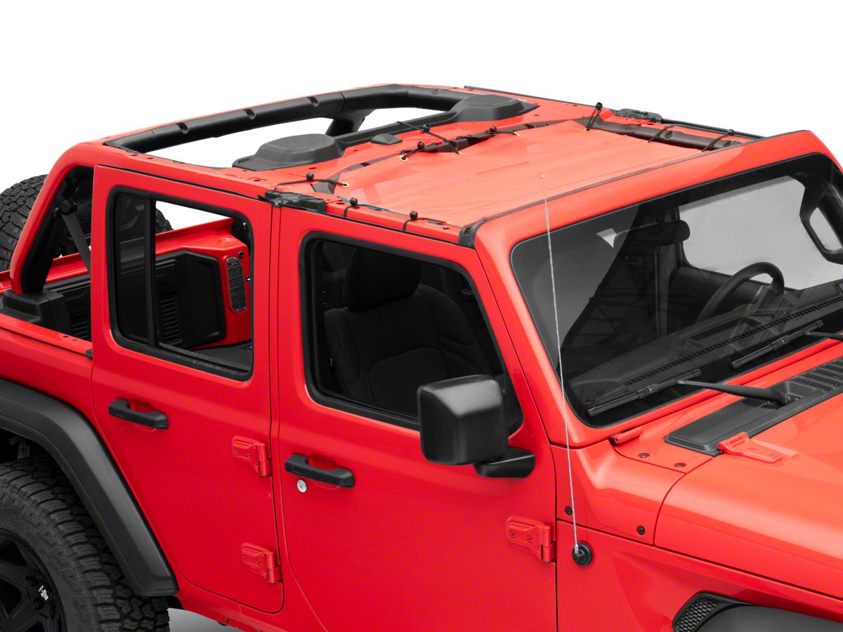 RedRock Jeep Wrangler Mesh Sun Shade; Front; Red J156716-JL (18-23 Jeep  Wrangler JL) - Free Shipping