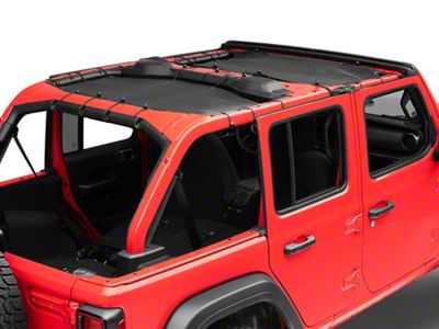 RedRock Mesh Sun Shade; Front and Rear; Black (18-23 Jeep Wrangler JL 4-Door)