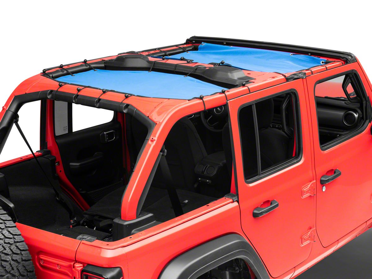 RedRock Jeep Wrangler Mesh Sun Shade; Front and Rear; Blue J156718-JL  (18-23 Jeep Wrangler JL 4-Door) - Free Shipping