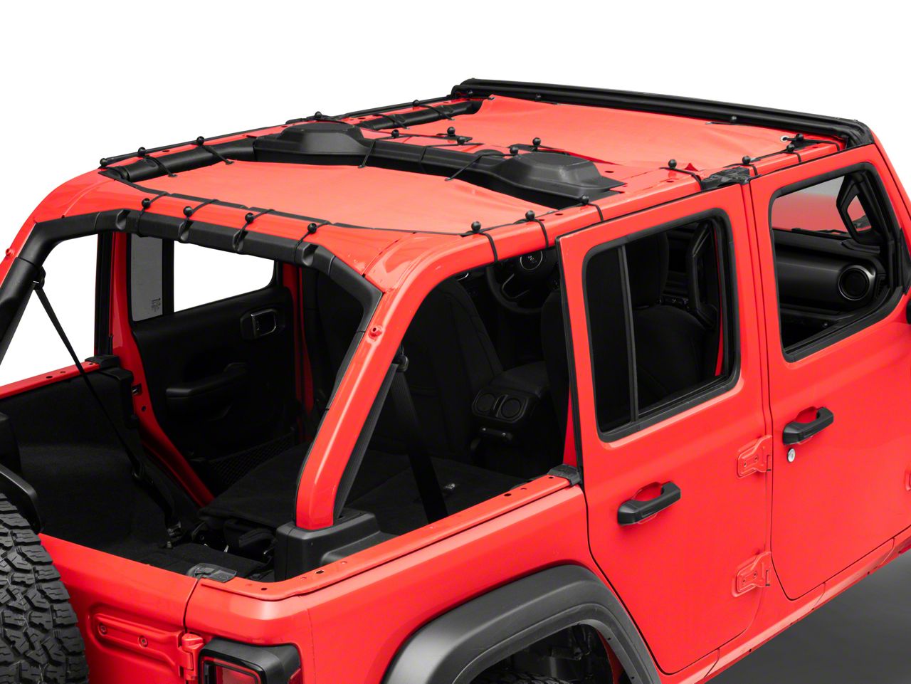 RedRock Jeep Wrangler Mesh Sun Shade; Front and Rear; Red J156719-JL ...