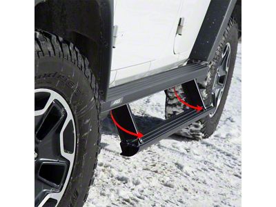 ActionTrac Powered Running Boards; Carbide Black (18-24 Jeep Wrangler JL 4-Door)