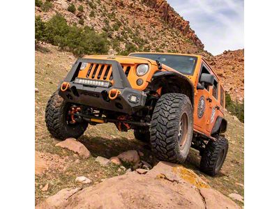 TrailChaser Aluminum Mid-Width Front Bumper Center Section; Textured Black (07-18 Jeep Wrangler JK)