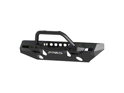 TrailChaser Aluminum Full Width Front Bumper with Center Brush Guard; Textured Black (18-24 Jeep Wrangler JL)