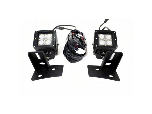 3-Inch CREE Square Cube LED Lights with L12 A-Pillar Mounting Brackets (07-18 Jeep Wrangler JK)