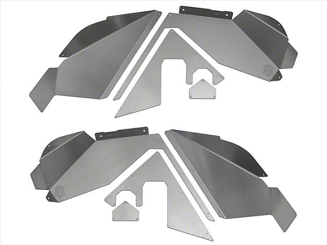 ICON Impact Off-Road Armor Modular Front Fender Liners; Raw (07-18 Jeep Wrangler JK)
