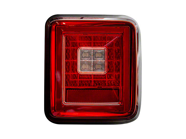 OLED Tail Lights; Chrome Housing; Red Lens (18-23 Jeep Wrangler JL w/ Factory Halogen Tail Lights)