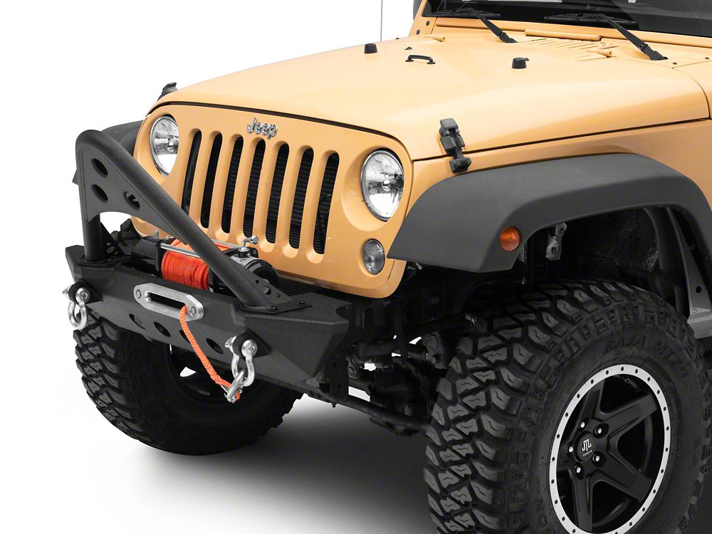 Barricade Stubby Winch Front Bumper with Stinger Bar (07-18 Jeep Wrangler JK)  - Barricade Offroad