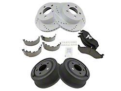 Ceramic Performance Brake Rotor, Pad and Drum Kit; Front and Rear (01-06 Jeep Wrangler TJ)