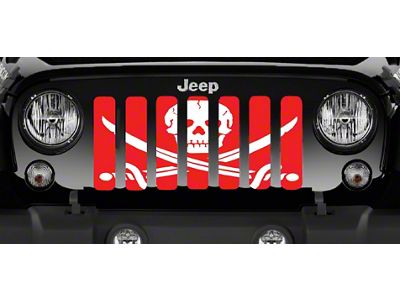 Grille Insert; Ahoy Matey Pirate Flag Red (97-06 Jeep Wrangler TJ)