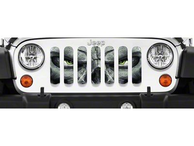 Grille Insert; Always Watching Lime Green Eyes (87-95 Jeep Wrangler YJ)