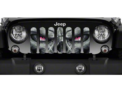Grille Insert; Always Watching Pink Eyes (18-24 Jeep Wrangler JL w/o TrailCam)