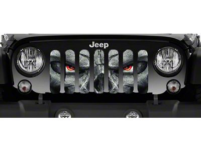Grille Insert; Always Watching Red Eyes (18-23 Jeep Wrangler JL w/o TrailCam)