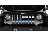 Grille Insert; American Black and White Back the Blue (18-24 Jeep Wrangler JL w/o TrailCam)