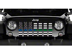 Grille Insert; American Black and White Back the Blue and Military (97-06 Jeep Wrangler TJ)