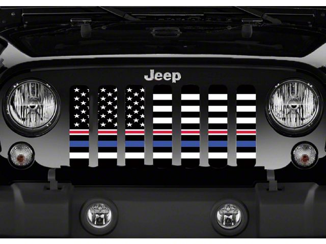 Grille Insert; American Black and White Back the Blue and Nurses (20-24 Jeep Gladiator JT)