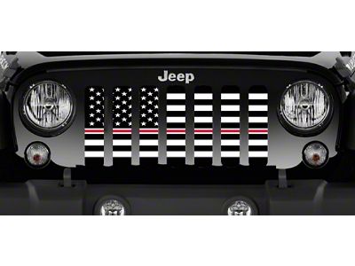 Grille Insert; American Black and White Corrections Nurse Stripe (76-86 Jeep CJ5 & CJ7)