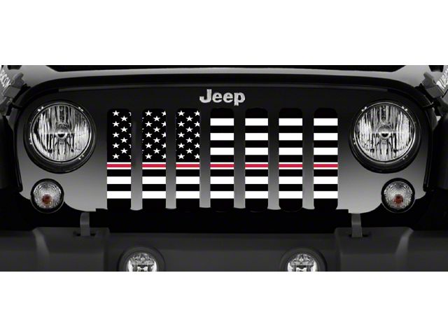 Grille Insert; American Black and White Corrections Nurse Stripe (20-24 Jeep Gladiator JT)